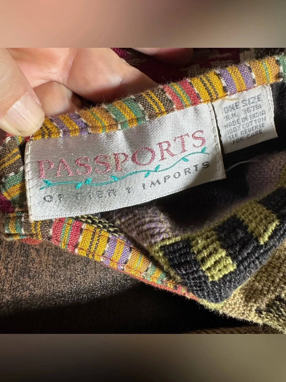 Vtg Passports Pier 1 Reversible Tapestry Jacket Boho Art To Wear Eclectic OS